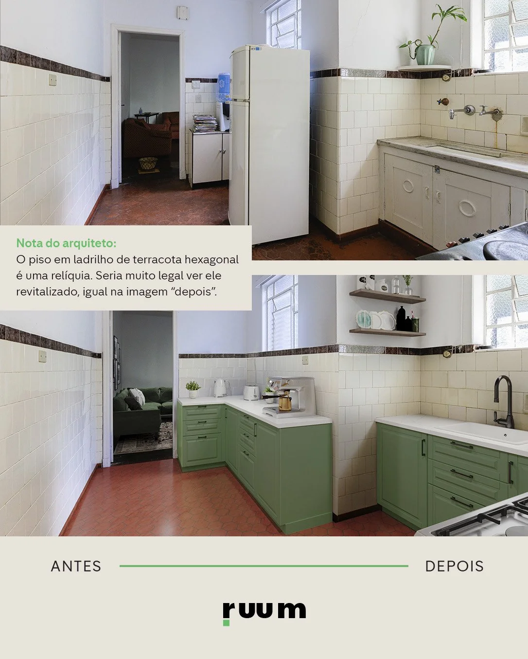 Antes e depois da área externa da Casa Ipiranga com o Staging Virtual