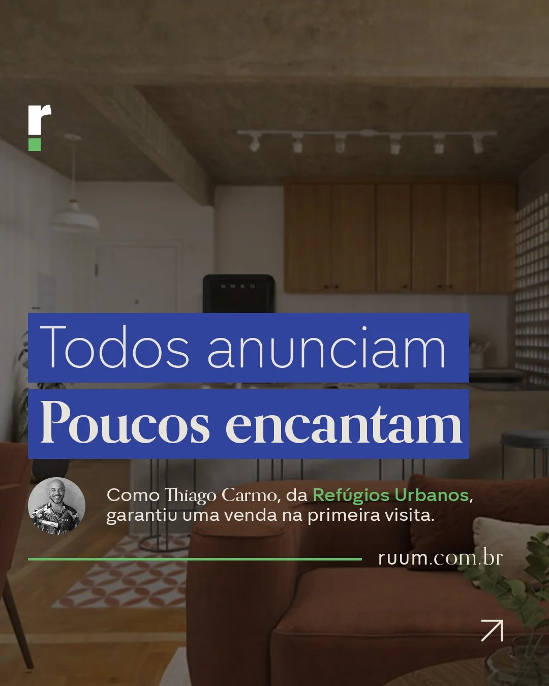 Apartamento com acabamentos originais ambientado pela RUUM