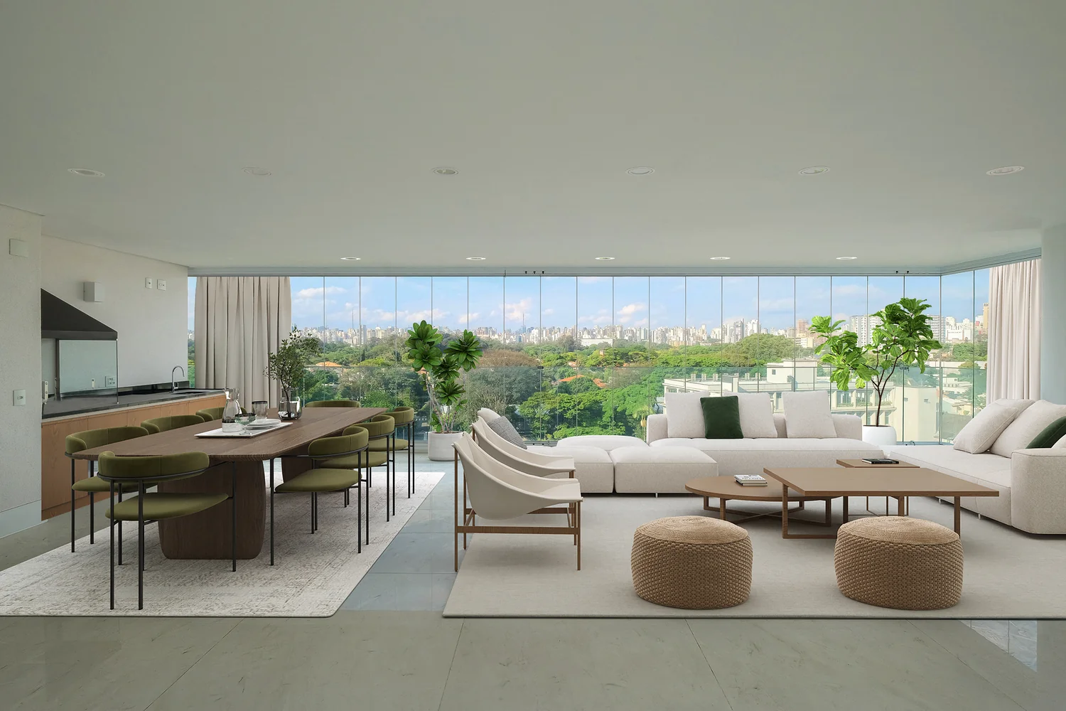 O mesmo ambiente ambientado por arquitetos da RUUM