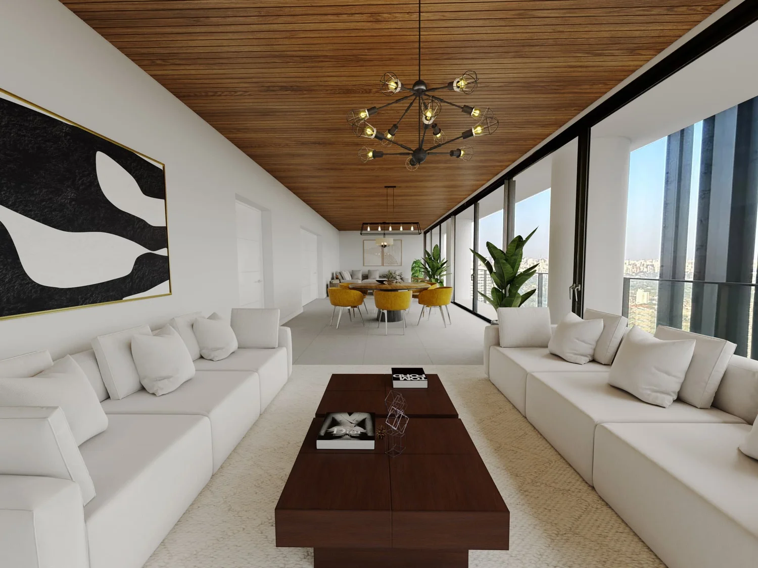Varanda em obra finalizada virtualmente pela RUUM